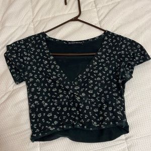 Green floral brandy top